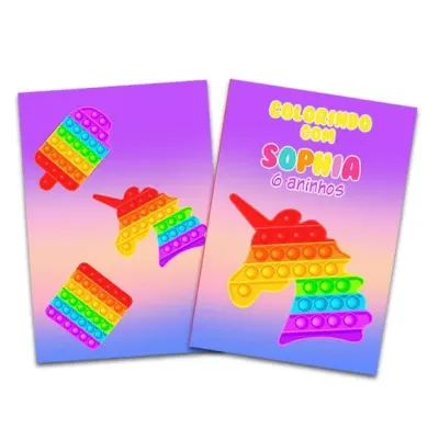 Revista colorir Pop It unicórnio 14x10 - artesanato de PAPCRIE