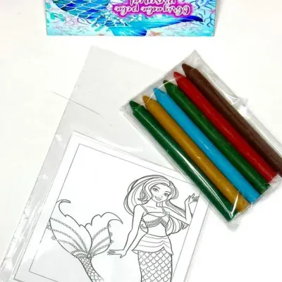 Kit Giz de Cera Calda se Sereia Personalizado - artesanato de Mi Papelaria Criativa