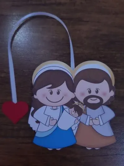 Marcador de Página 8 cm - Sagrada Família 03 - artesanato de Emejhu Personalizados