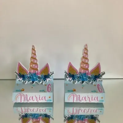 Porta chocolate duplo unicórnio - artesanato de Fina Essência Papelaria Personalizada