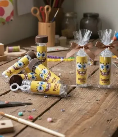 Bolha de Sabão - Bob Esponja Personalizado - artesanato de Mi Papelaria Criativa