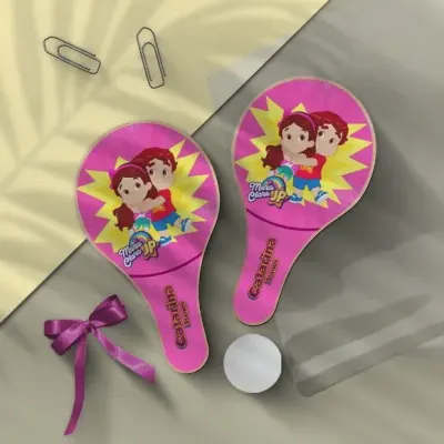 Raquete Ping Pong - Maria Clara e Jp Personalizada - artesanato de Mi Papelaria Criativa