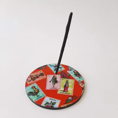 Porta Incenso Loteria Mexicana VM - artesanato de Estudio Bananeira