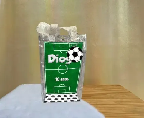 Sacola Transparente Futebol Personalizado - artesanato de Artmanha Lembrancinhas
