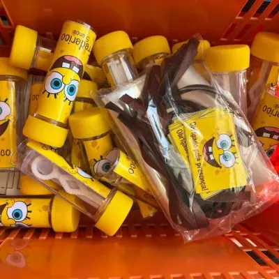 Bolinha de Sabão Bob Esponja Personalizada - artesanato de Mi Papelaria Criativa