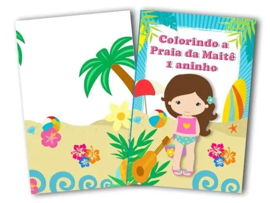 revista colorir Praia tropical 14x10 - artesanato de PAPCRIE