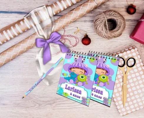 Bloquinho Monstros S.a Baby Personalizado - artesanato de Artmanha Lembrancinhas