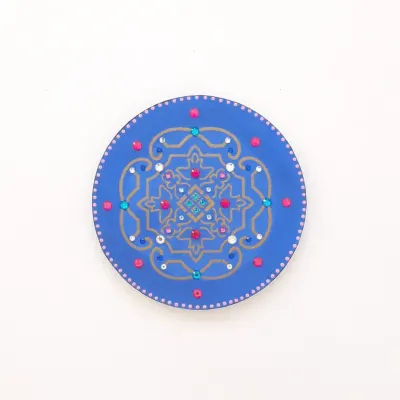 Mandala Indiana Colorida - artesanato de Estudio Bananeira