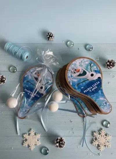 Raquete Ping Pong - Olaf Personalizado - artesanato de Mi Papelaria Criativa