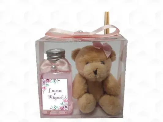 Aromatizador com Ursinha Casamento Personalizada - artesanato de creativitybynina