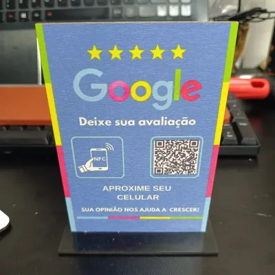 Placa Nfc + Qr Code Google 10 x 15cm - artesanato de PrimeBox