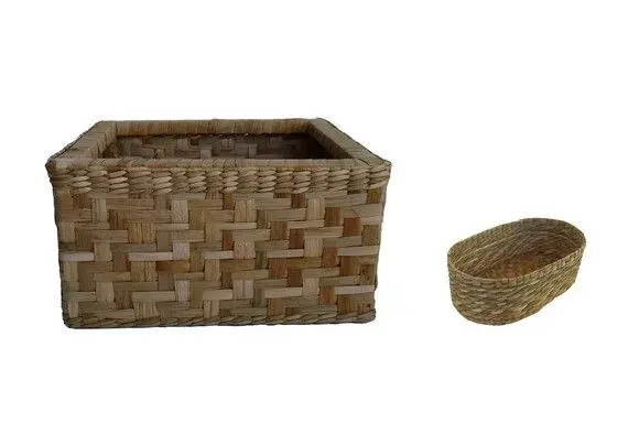 Kit C/ 2 Taboa Cesto Natural 50x50x25 e 30x25x15 - artesanato de Mundo Urbano