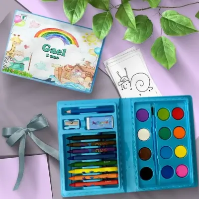 Estojo de Pintura 24pç - Arca de Noé Personalizado - artesanato de Mi Papelaria Criativa