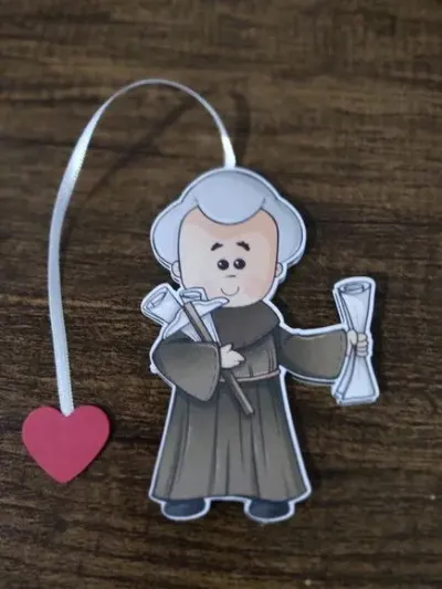 Marcador de Página 08 cm - Frei Galvão T - artesanato de Emejhu Personalizados