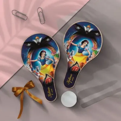 Raquete Ping Pong - Branca de Neve Personalizada - artesanato de Mi Papelaria Criativa