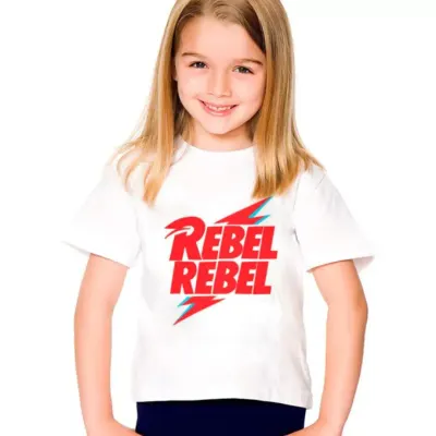 Camiseta David Bowie, estampa Rebel rebel, 100% algodão - artesanato de Lado B Rock Camisetas