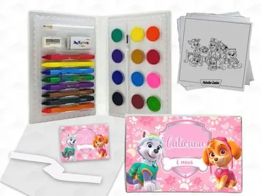 Estojo de Pintura Patrulha Canina Menina Personalizado - artesanato de creativitybynina