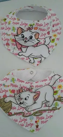 Kit 4 babadores - Gatinha - artesanato de Innovare Studio