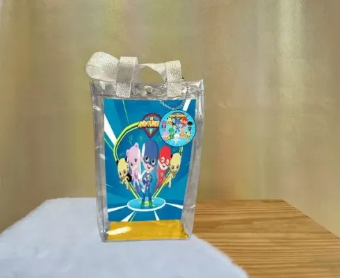 Sacola Transparente os Aventureiros Personalizado - artesanato de Artmanha Lembrancinhas
