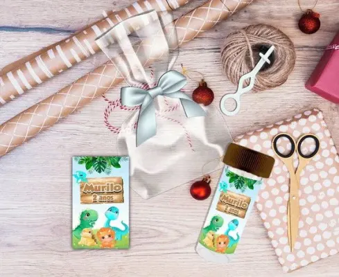 Bolha de Sabão Dino Baby Personalizada - artesanato de Artmanha Lembrancinhas