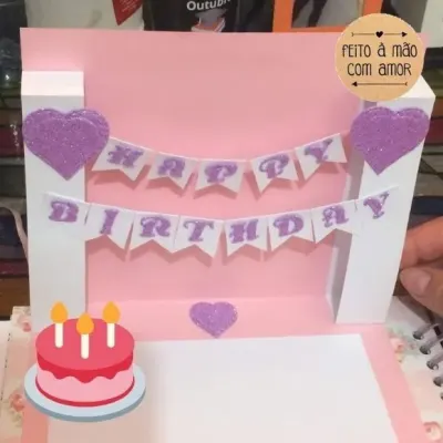 Álbum Happy Birthday - artesanato de Ateliê de Criação Usina Caseira