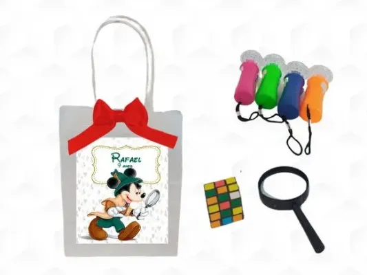Kit Mickey Detetive Personalizado - artesanato de creativitybynina