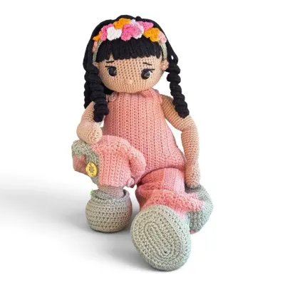 Boneca de crochê, amigurumi Maria Flor - artesanato de Graça Carvalho Crochê
