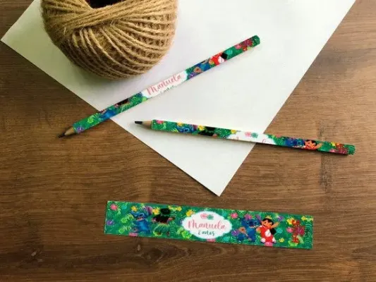 Lápis Lilo Stitch Personalizado - artesanato de Mi Papelaria Criativa