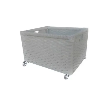 Caixote Sintético Palha 57x36x37 Rodizios Gel - 3 Aberturas - artesanato de Mundo Urbano
