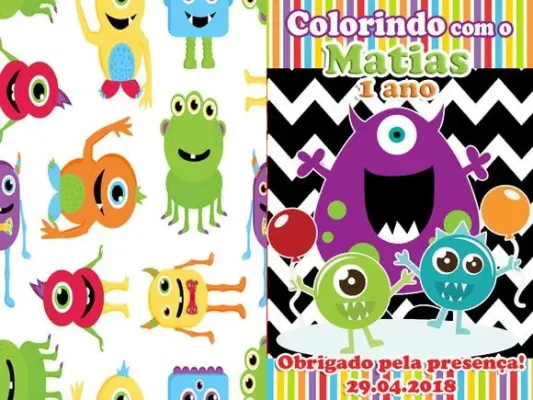 Revista para colorir monstrinhos 14x10 - artesanato de PAPCRIE