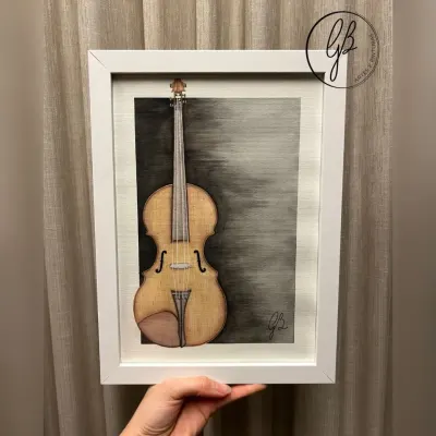Melodia em Aquarela – Violino | Arte para Decoração - artesanato de Gabriela Buss Artes