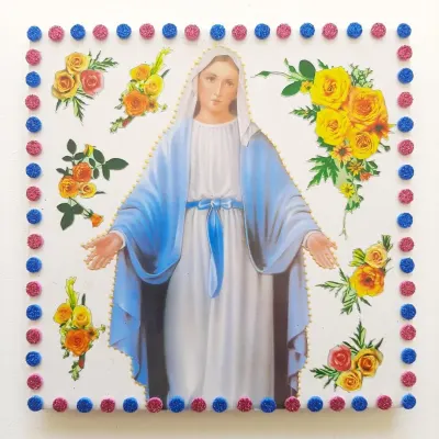 Quadrinho de Azulejo N. S. das Graças - artesanato de Estudio Bananeira