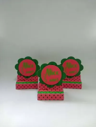 Porta chocolate duplo tema melancia - artesanato de Fina Essência Papelaria Personalizada