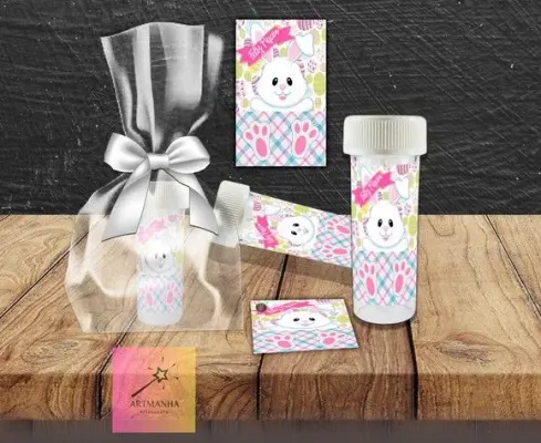 Bolha de Sabão Pascoa Personalizada - artesanato de Artmanha Lembrancinhas