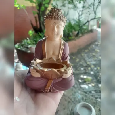 Buda em gesso pedra - artesanato de Morada Ateliê