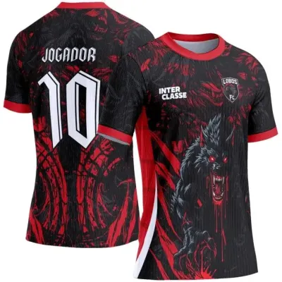 Camisa Interclasse Modelo 214 Lobos Vermelhos - artesanato de JD PRINT 3D