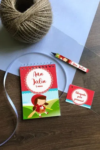 Bloquinho Chapeuzinho Personalizado - artesanato de Mi Papelaria Criativa
