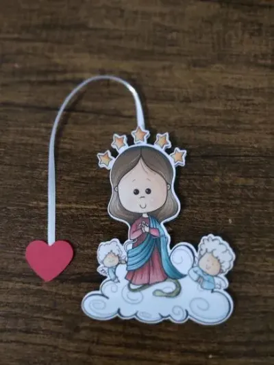 Marcador de Página 08 cm - Nossa Senhora Desatadora dos Nós - artesanato de Emejhu Personalizados