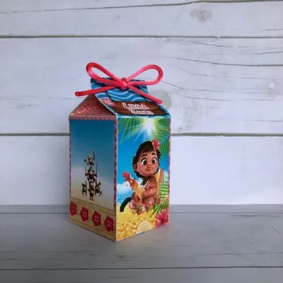 Mini Caixa Milk Moana - artesanato de Fina Essência Papelaria Personalizada