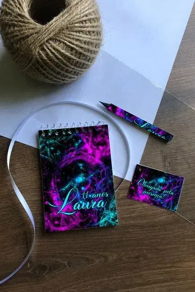 Bloquinho Neon Personalizado - artesanato de Mi Papelaria Criativa