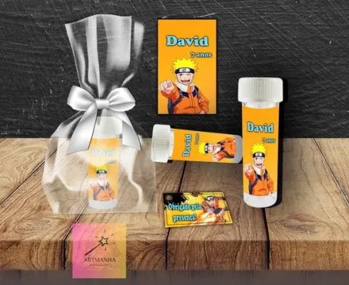 Bolha de Sabão Naruto Personalizada - artesanato de Artmanha Lembrancinhas