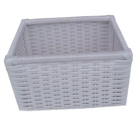 Cesto Sintético Branco 42x34x24 - artesanato de Mundo Urbano