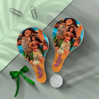 Raquete Ping Pong - Moana Personalizada - artesanato de Mi Papelaria Criativa