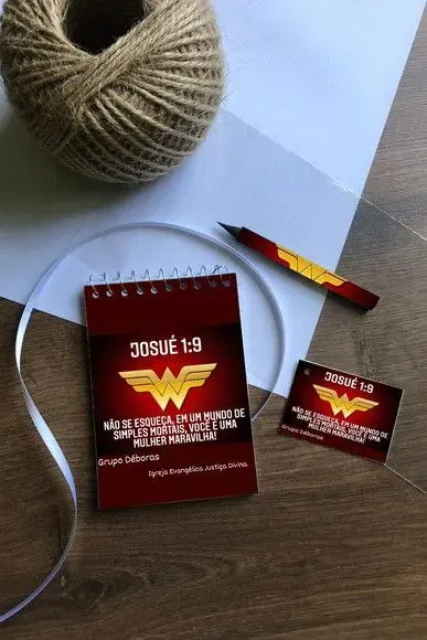 Bloquinho Mulher Maravilha Personalizado - artesanato de Mi Papelaria Criativa