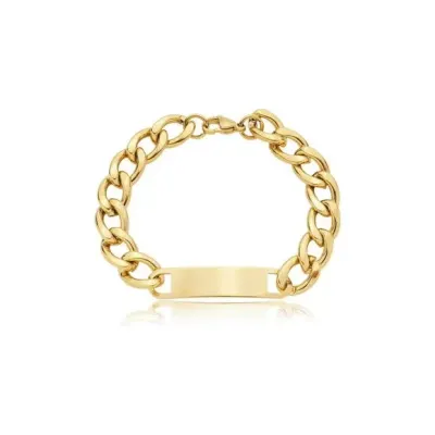 Pulseira Grumet Chapa Liso Banhada 11mm 30grs - artesanato de TM JOIAS