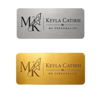 Crachá Magnético em ABS escovado - artesanato de MK Personalize
