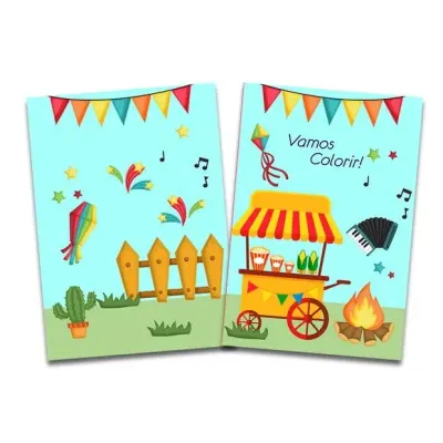Revista para Colorir Festa Junina 14x10cm - artesanato de PAPCRIE