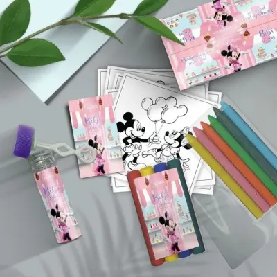 Kit Massinha + Giz + Bolha - Minnie Confeiteira - artesanato de Mi Papelaria Criativa