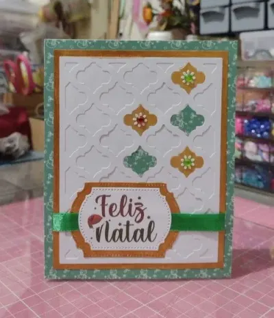 Cartão de Natal - Natal Vintage - artesanato de Ateliê de Criação Usina Caseira