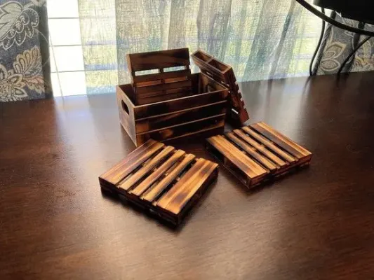Kit Porta Copo Mini Pallets - artesanato de DASERRA ARTE EM MADEIRA